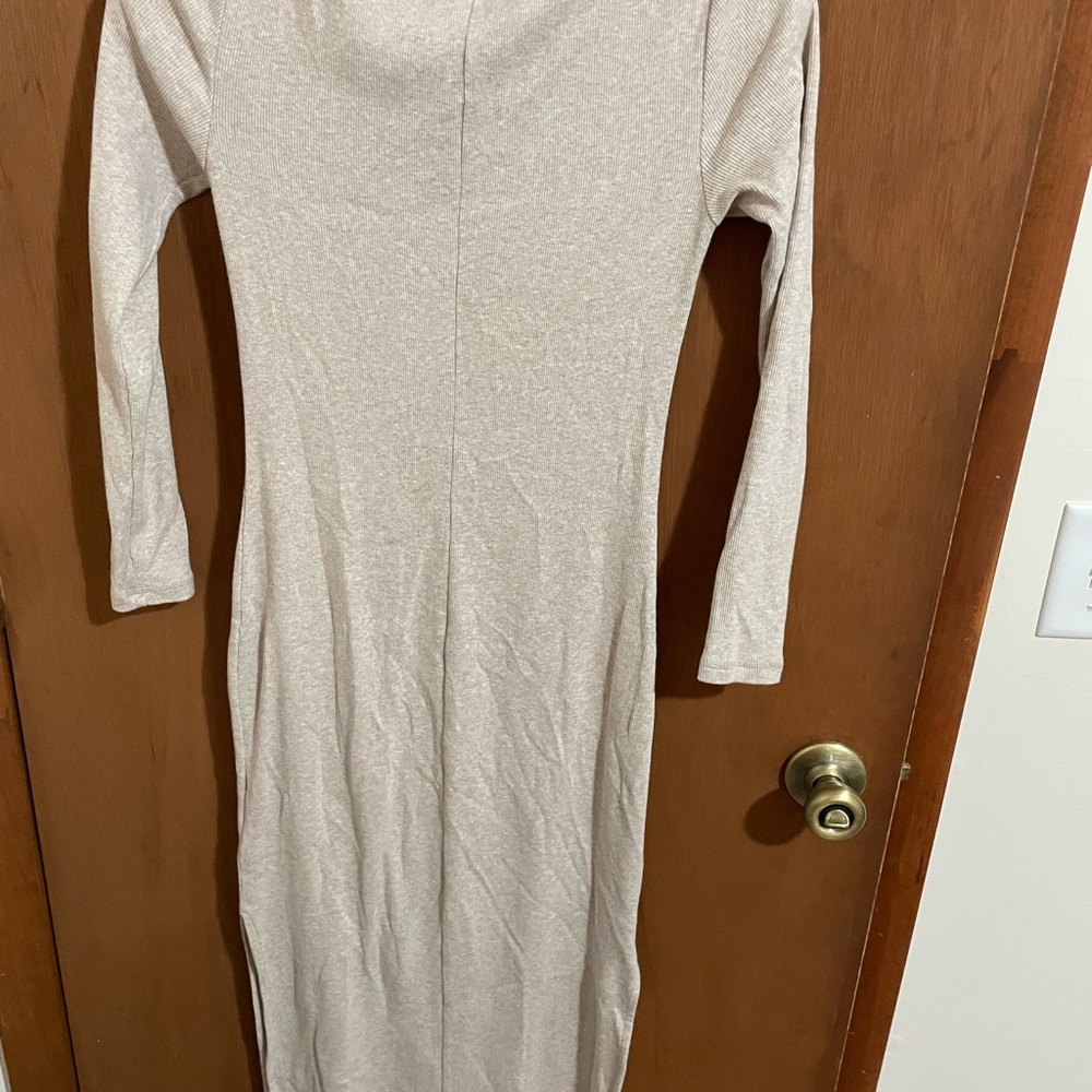 Old Navy Long Sleeve Scoop Neck Maxi Dress - Beige - Picture 2 of 5